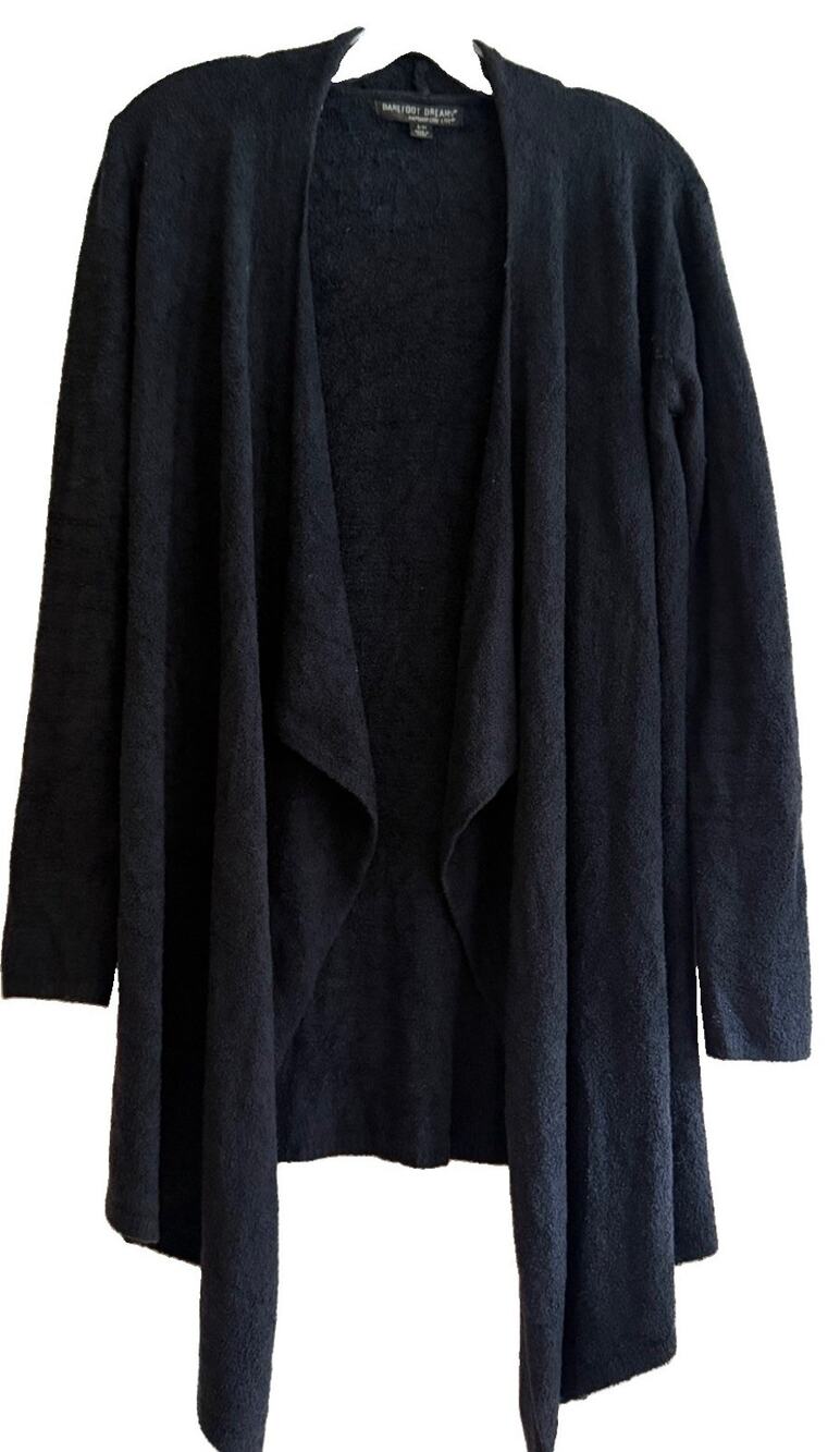 Barefoot Dreams Calypso Wrap S/M Black Bamboo Chic Lite Cardigan Style 436